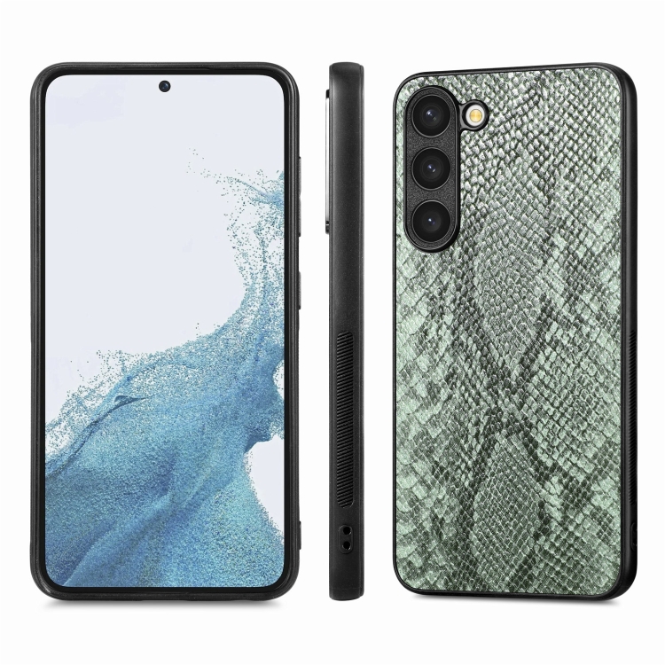 For Samsung Galaxy S23+ 5G Snakeskin Leather Back Cover Phone Case(Green)