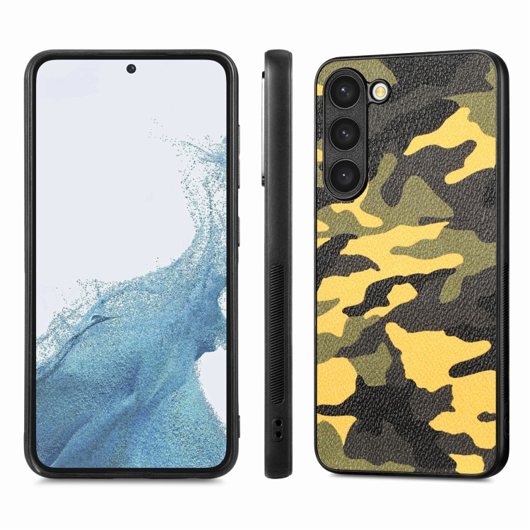 For Samsung Galaxy S23+ 5G Camouflage Leather Back Cover Phone Case(Yellow) For Samsung Galaxy S23+ 5G Camouflage Leather Back Cover Phone Case(Yellow)