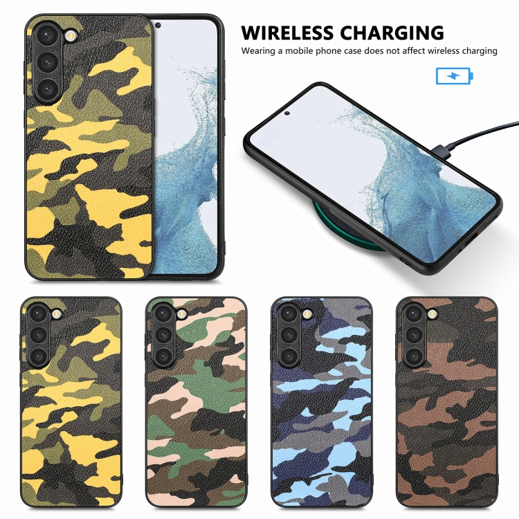 For Samsung Galaxy S23+ 5G Camouflage Leather Back Cover Phone Case(Yellow) For Samsung Galaxy S23+ 5G Camouflage Leather Back Cover Phone Case(Yellow)