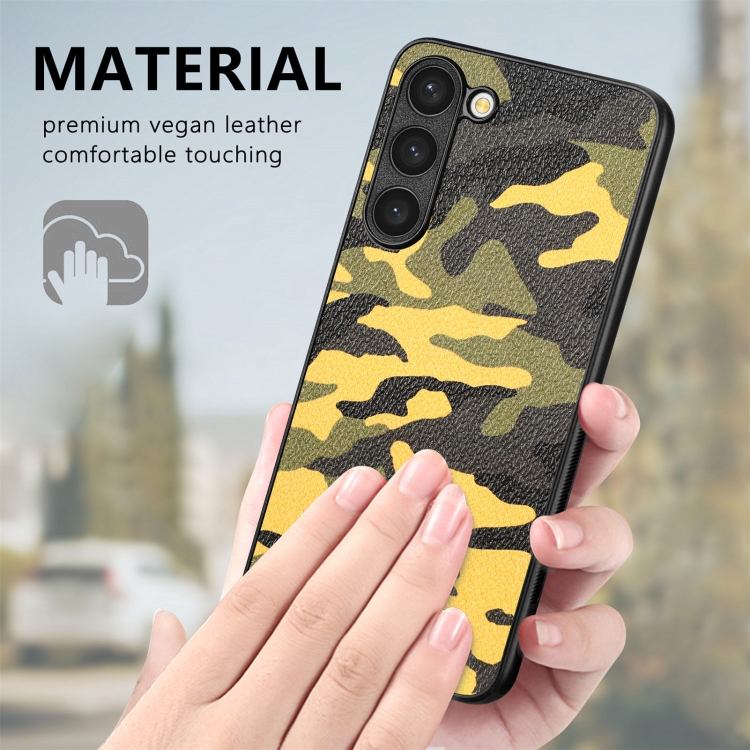 For Samsung Galaxy S23+ 5G Camouflage Leather Back Cover Phone Case(Yellow) For Samsung Galaxy S23+ 5G Camouflage Leather Back Cover Phone Case(Yellow)