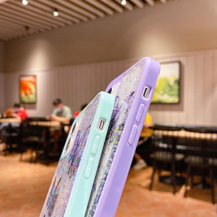 For iPhone 13 mini Color Butterfly Glitter Epoxy TPU Phone Case(Pink) For iPhone 13 mini Color Butterfly Glitter Epoxy TPU Phone Case(Pink)