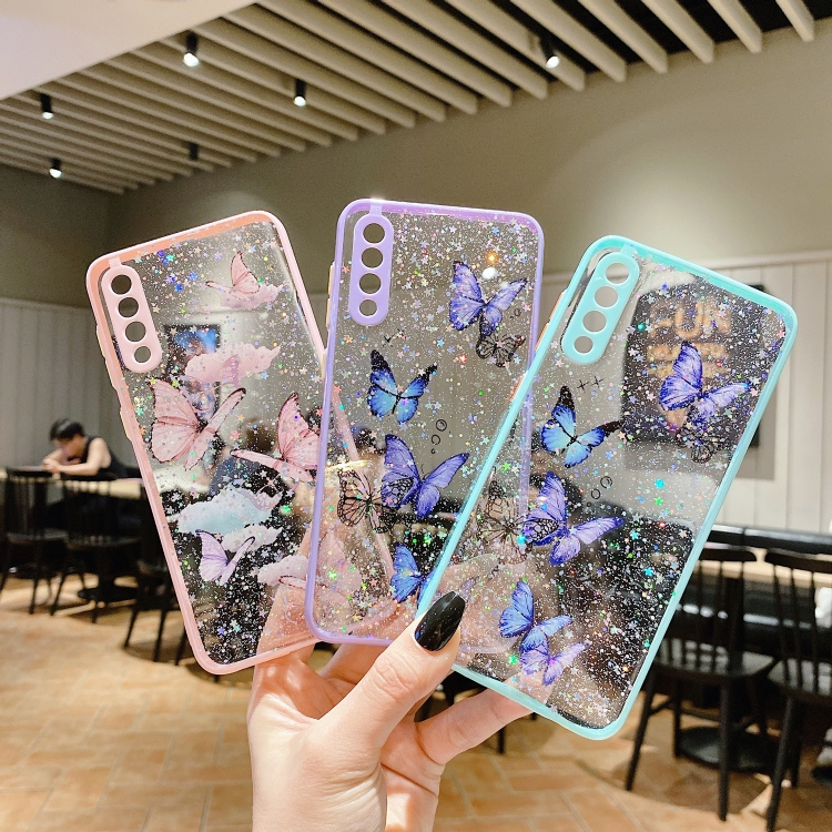 For Samsung Galaxy S22+ 5G Color Butterfly Glitter Epoxy TPU Phone Case(Pink) For Samsung Galaxy S22+ 5G Color Butterfly Glitter Epoxy TPU Phone Case(Pink)