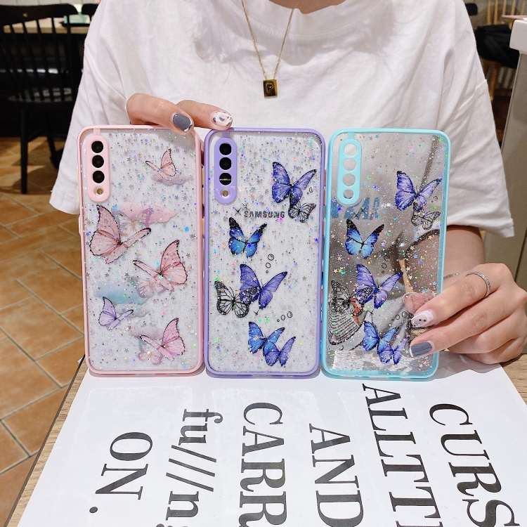 For Samsung Galaxy S22+ 5G Color Butterfly Glitter Epoxy TPU Phone Case(Pink) For Samsung Galaxy S22+ 5G Color Butterfly Glitter Epoxy TPU Phone Case(Pink)