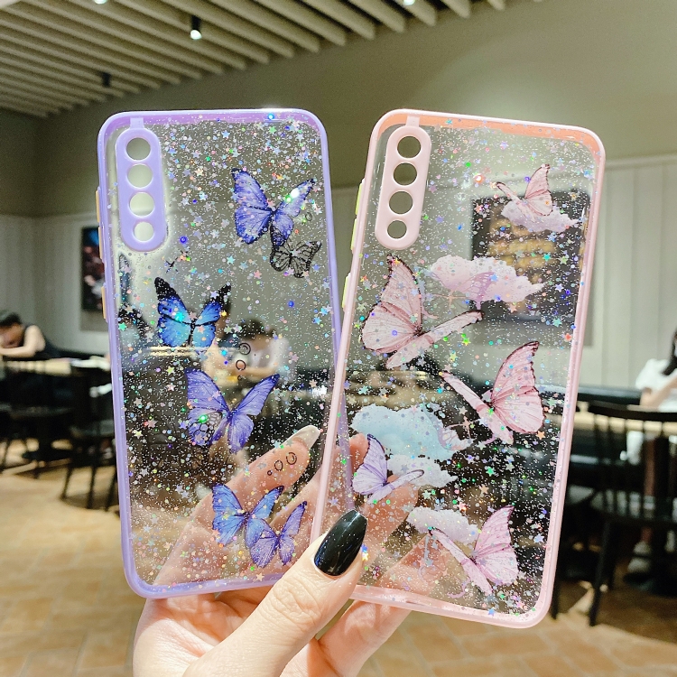 For Samsung Galaxy S22+ 5G Color Butterfly Glitter Epoxy TPU Phone Case(Pink) For Samsung Galaxy S22+ 5G Color Butterfly Glitter Epoxy TPU Phone Case(Pink)