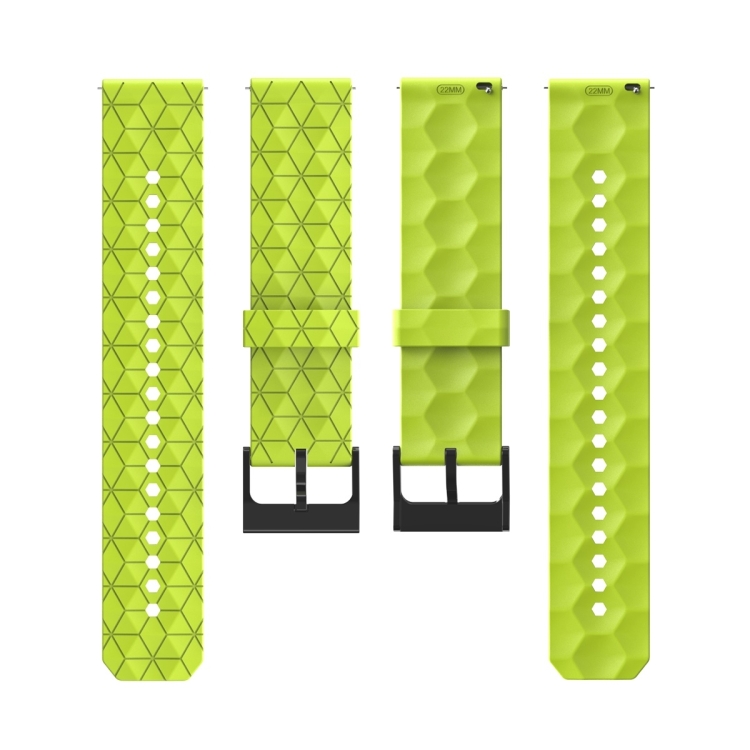 Pour Garmin Forerunner 158 20mm Motif de football Bracelet de montre en  silicone de couleur unie (vert citron)