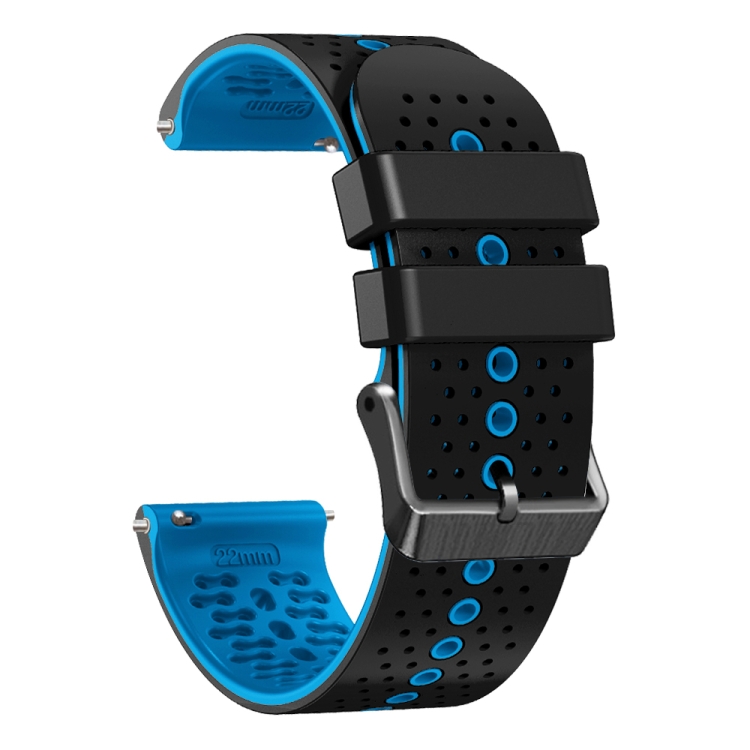 [$3.11] Para Amazfit GTR 4 Pro 22 mm correa de reloj de silicona bicolor  perforada (blanco + azul)