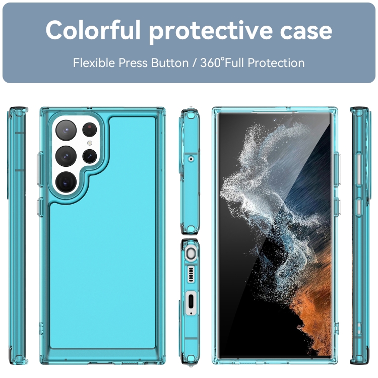 For Samsung Galaxy S23 Ultra 5G Candy Series TPU Phone Case(Transparent Blue) For Samsung Galaxy S23 Ultra 5G Candy Series TPU Phone Case(Transparent Blue)