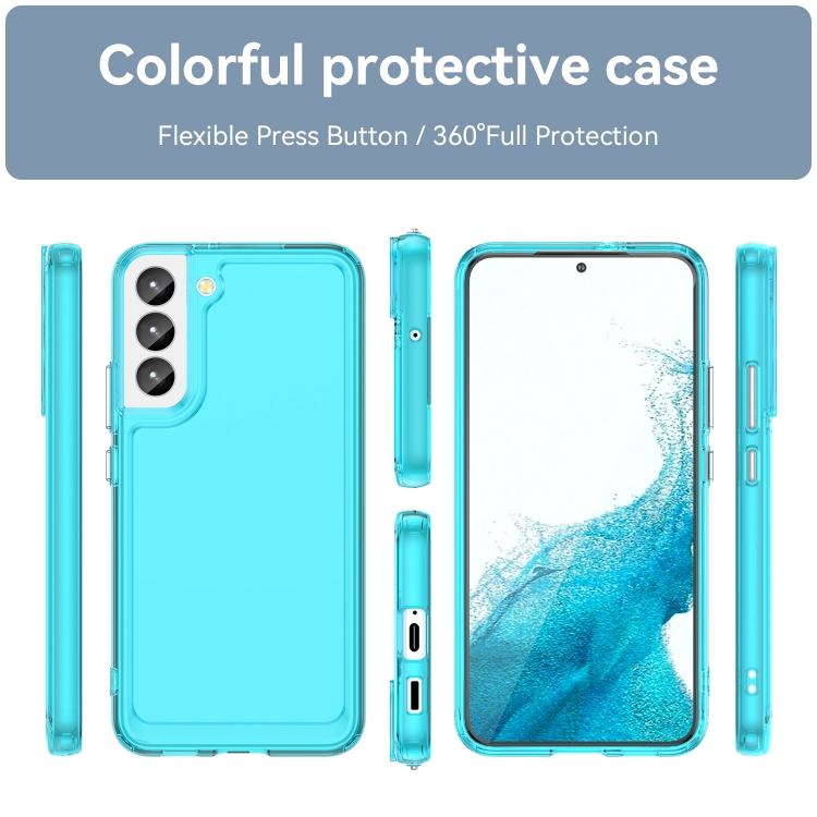 For Samsung Galaxy S23+ 5G Candy Series TPU Phone Case(Transparent Blue)