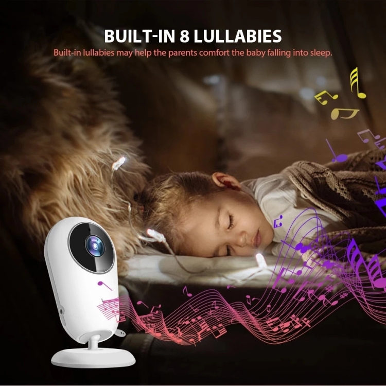 VB608 Cámara de vigilancia de intercomunicador de visión nocturna LED IR con monitor de bebé de video inalámbrico de 4,3 pulgadas (enchufe de la UE) - B5