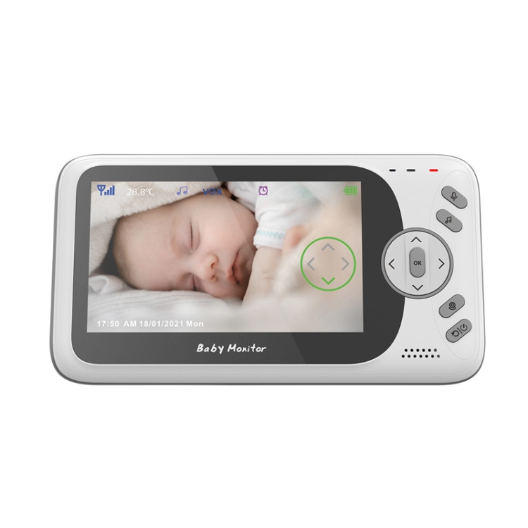 VB801 Monitor de bebé con cámara de visión nocturna de 4,3 pulgadas, intercomunicador inalámbrico, cámara de audio y video, detección de temperatura (enchufe de EE. UU.) - B1