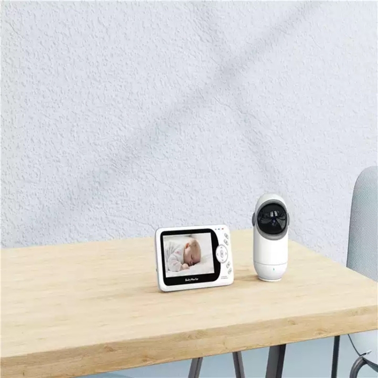VB801 Monitor de bebé con cámara de visión nocturna de 4,3 pulgadas, intercomunicador inalámbrico, cámara de audio y video, detección de temperatura (enchufe de EE. UU.) - B5