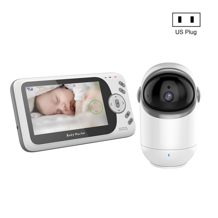 VB801 Monitor de bebé con cámara de visión nocturna de 4,3 pulgadas, intercomunicador inalámbrico, cámara de audio y video, detección de temperatura (enchufe de EE. UU.) - B6