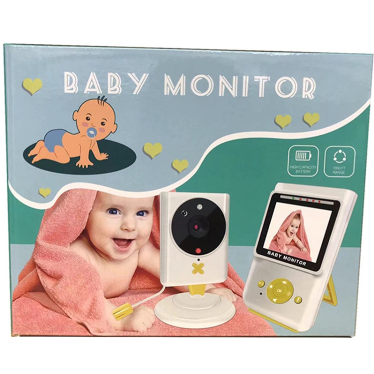 Moniteur bébé jaune sans fil 855P 2,4 pouces avec caméra de surveillance  bébé (prise US)