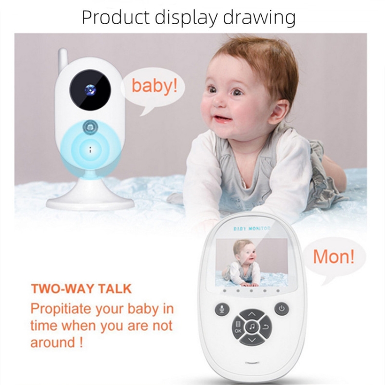 ZR302 2.4GHz Video digital Smart Baby Monitor Cámara de visión nocturna, reproductor de música, función de intercomunicador bidireccional (enchufe de la UE) - B5