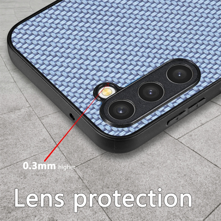 For Samsung Galaxy S23+ 5G Carbon Fiber Texture Leather Back Cover Phone Case(Black)