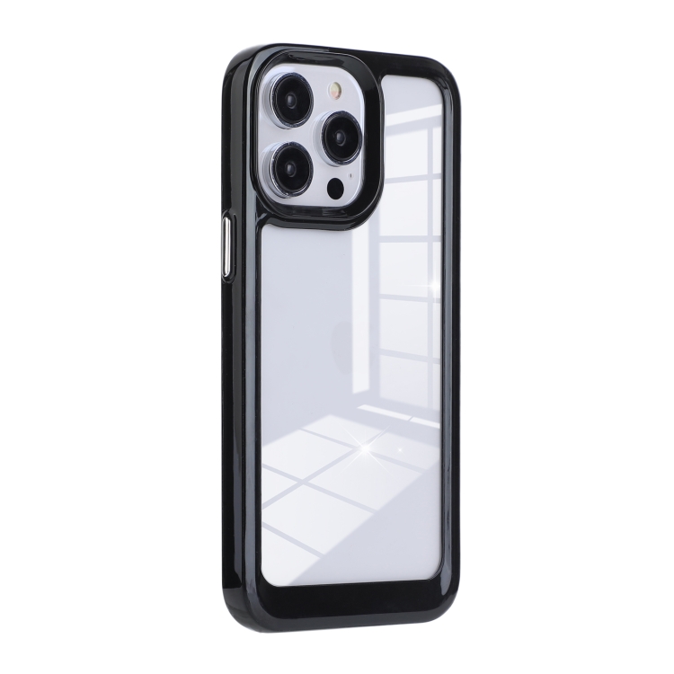 For iPhone 12 Solid Solor TPU Space Acrylic Phone Case(Black) For iPhone 12 Solid Solor TPU Space Acrylic Phone Case(Black)