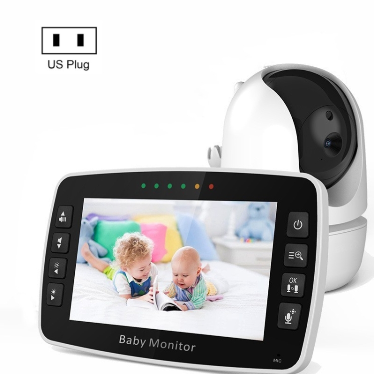 SM43A Cámara con monitor de bebé con zoom inteligente y visión nocturna con pantalla a color de 4,3 pulgadas (enchufe de la UE) - B1
