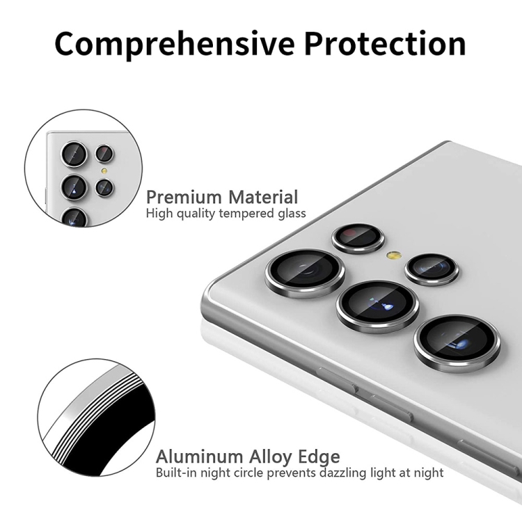 For Samsung Galaxy S23 Ultra 5G ENKAY Rear Lens Aluminium Alloy Tempered Glass Film For Samsung Galaxy S23 Ultra 5G ENKAY Rear Lens Aluminium Alloy Tempered Glass Film