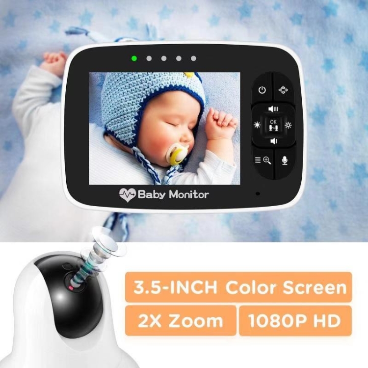 VB801 Moniteur bébé avec caméra de vision nocturne de 4,3 pouces, caméra  vidéo audio interphone sans fil, détection de température (prise  britannique)