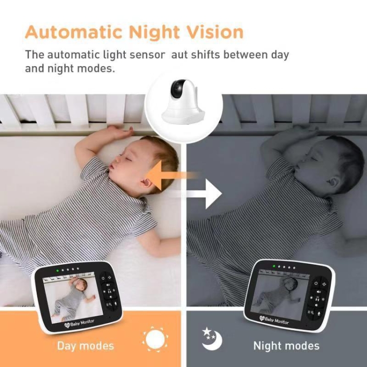 SM935 Pantalla LCD de 3,5 pulgadas Video inalámbrico Monitor de bebé Visión nocturna Audio bidireccional Cámara IP (enchufe de EE. UU.) - B5