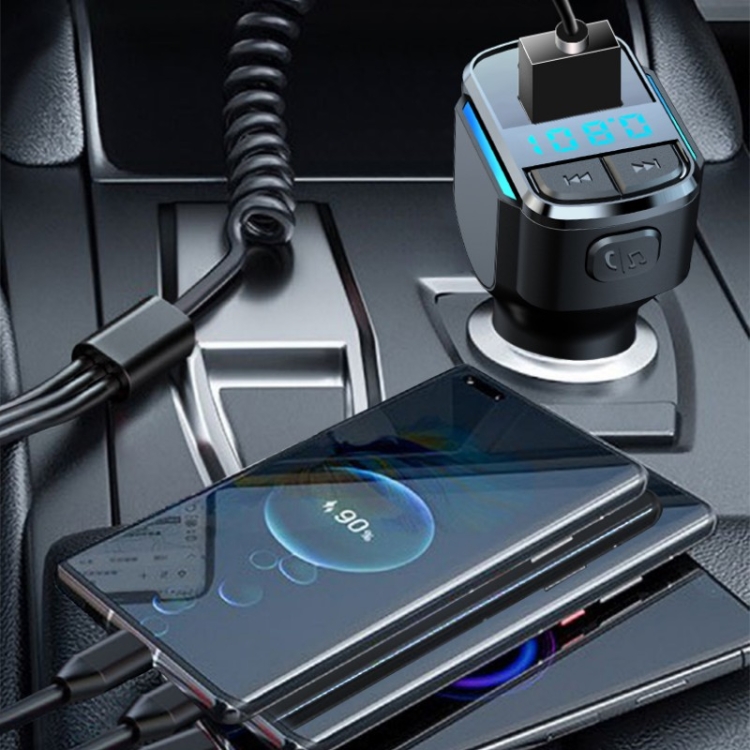 Transmetteur Bluetooth FM MP3 pour Smartphone Voiture Lecteur Kit main  libre Sans Fil Musique Adaptateur Allume Cigare USB - Shot Case