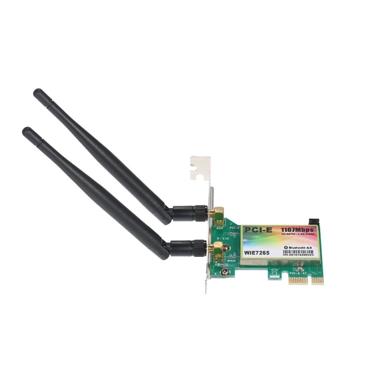 Carte réseau PCI Express 1200Mbp + Carte PCIe WiFi 6 Double Carte LAN  802.11ac 2.4G / 5GHz pour PC de Bureau PCI x1 Bluetooth 5