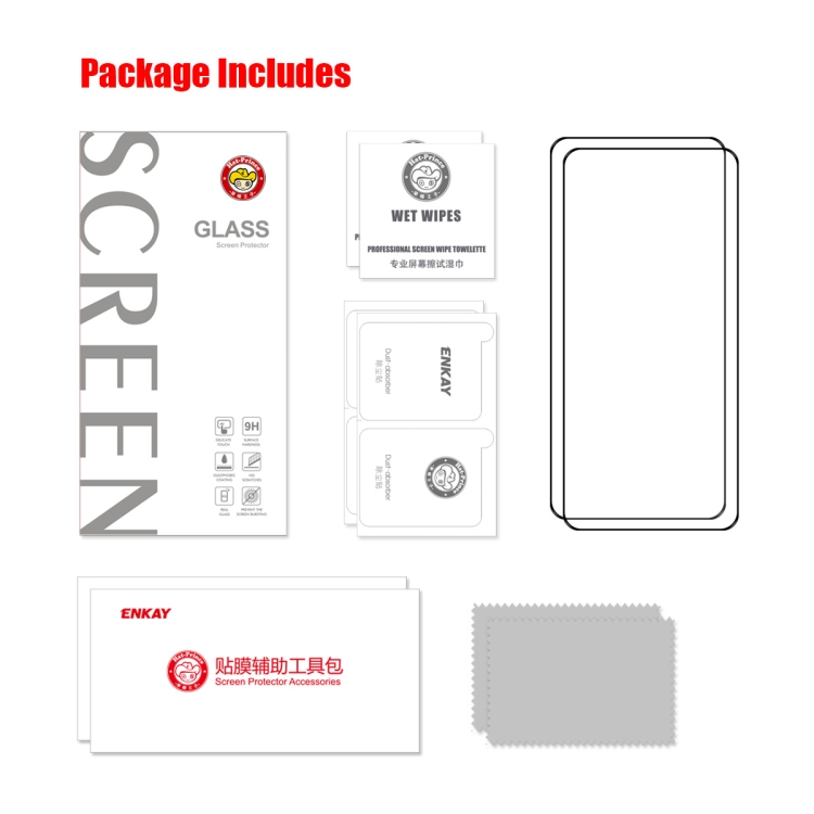 For Samsung Galaxy S23+ 5G 2pcs ENKAY Full Glue 0.2mm Tempered Glass Full Film, Support Fingerprint Unlock For Samsung Galaxy S23+ 5G 2pcs ENKAY Full Glue 0.2mm Tempered Glass Full Film, Support Fingerprint Unlock