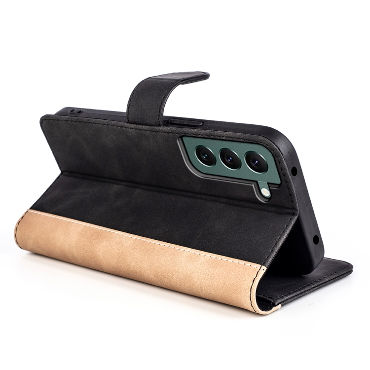 For Samsung Galaxy S23+ 5G Stitching Horizontal Flip Leather Phone Case(Black)