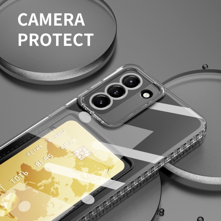 For Samsung Galaxy S23 Ultra 5G Card Bag Shockproof Transparent Phone Case(Transparent) For Samsung Galaxy S23 Ultra 5G Card Bag Shockproof Transparent Phone Case(Transparent)