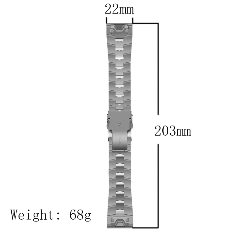 For Garmin Instinct Crossover 22mm Titanium Alloy Quick Release Watch Band (Black)