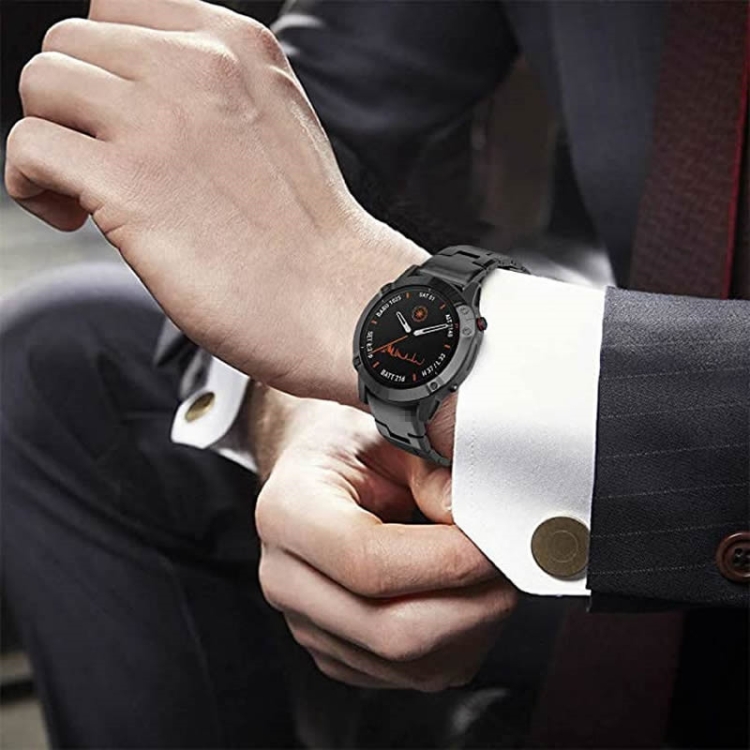 Pour Garmin Fenix 6X Pro Bracelet de montre à dégagement rapide en alliage  de titane 26 mm (gris titane)