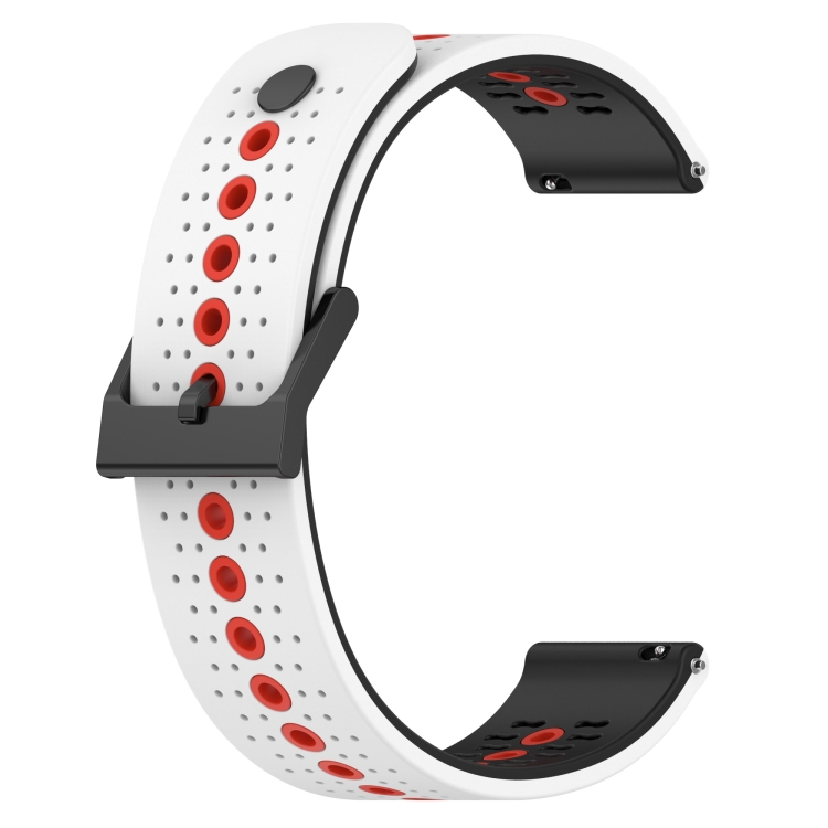For Samsung Gear S3 Classic 22mm Tricolor Breathable Silicone Watch Band White Black Red