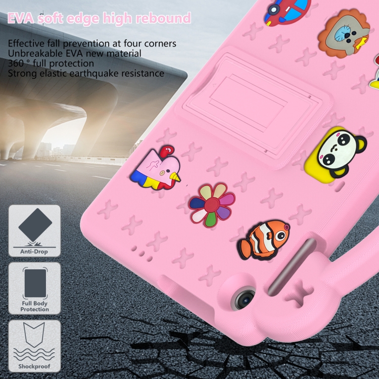 For Lenovo Tab M10 3rd Gen TB328FU / TB328XU 2022 10.1 Handle Kickstand  Children EVA Shockproof Tablet Case(Pink)