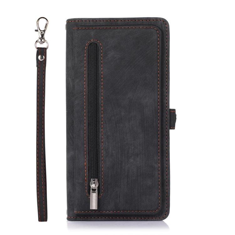 For Samsung Galaxy S23 5G Zipper Card Slot Buckle Wallet Leather Phone Case(Black) For Samsung Galaxy S23 5G Zipper Card Slot Buckle Wallet Leather Phone Case(Black)