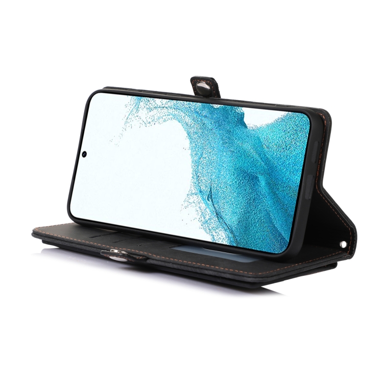 For Samsung Galaxy S23 5G Zipper Card Slot Buckle Wallet Leather Phone Case(Black) For Samsung Galaxy S23 5G Zipper Card Slot Buckle Wallet Leather Phone Case(Black)