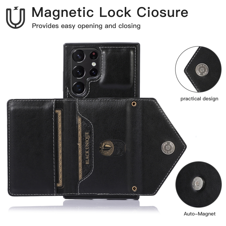 For Samsung Galaxy S23 Ultra 5G Cross-body Wallet Card Bag Leather Phone Case(Black) For Samsung Galaxy S23 Ultra 5G Cross-body Wallet Card Bag Leather Phone Case(Black)