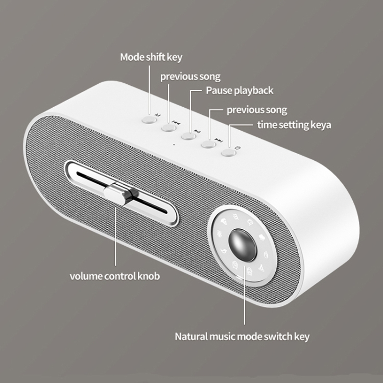JY-78 Bluetooth Speaker with Sleep White Noise Support Memory Card U-disk(white) JY-78 Bluetooth Speaker with Sleep White Noise Support Memory Card U-disk(white)