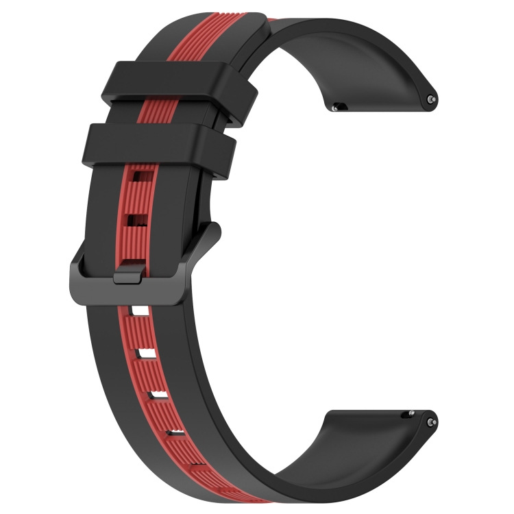 Per Amazfit GTS 2 Mini 20mm Cinturino in silicone bicolore verticale (nero  + rosso)