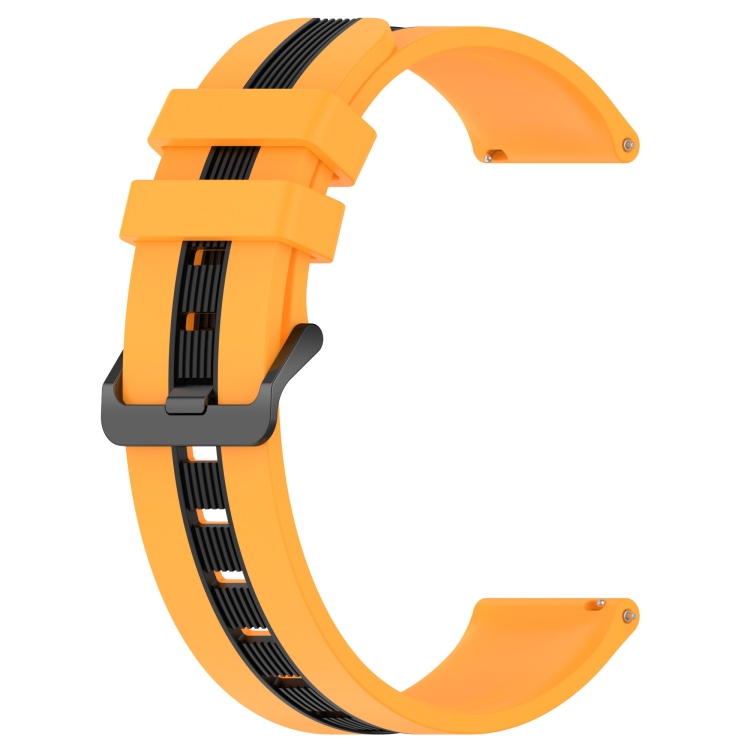 Per Amazfit GTS 2 Mini 20mm Cinturino sportivo in silicone bicolore (nero +  giallo)