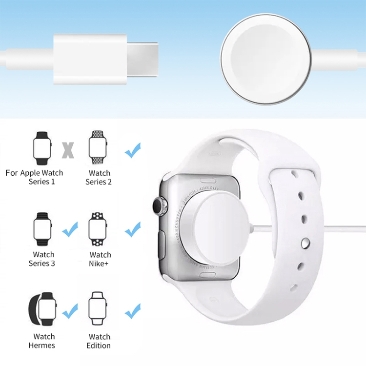 Cargador inalámbrico rápido para Apple Watch Series 1 2 3 4 Magnético 38 /  42mm USB Cable de carga rápida 1m para cargador Iwatch