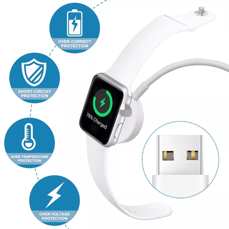 Chargeur de montre pour Apple Watch Series 6 SE 5 4 3 2 1 USB A câble de  charge