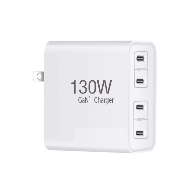 GaN 130W 4-Port USB-C PD65W / PD30W Multi Port Type-C Charger with 1.8m Type-C to MagSafe 2 / T Header Data Cable US Plug GaN 130W 4-Port USB-C PD65W / PD30W Multi Port Type-C Charger with 1.8m Type-C to MagSafe 2 / T Header Data Cable US Plug