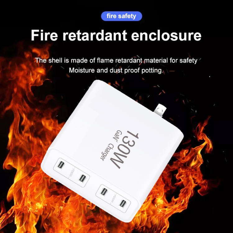 GaN 130W 4-Port USB-C PD65W / PD30W Multi Port Type-C Charger with 1.8m Type-C to MagSafe 2 / T Header Data Cable US / UK Plug GaN 130W 4-Port USB-C PD65W / PD30W Multi Port Type-C Charger with 1.8m Type-C to MagSafe 2 / T Header Data Cable US / UK Plug