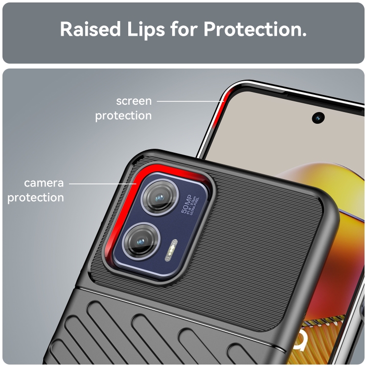Para Motorola Moto G73 Thunderbolt a prueba de golpes TPU funda protectora  suave para teléfono (negro)