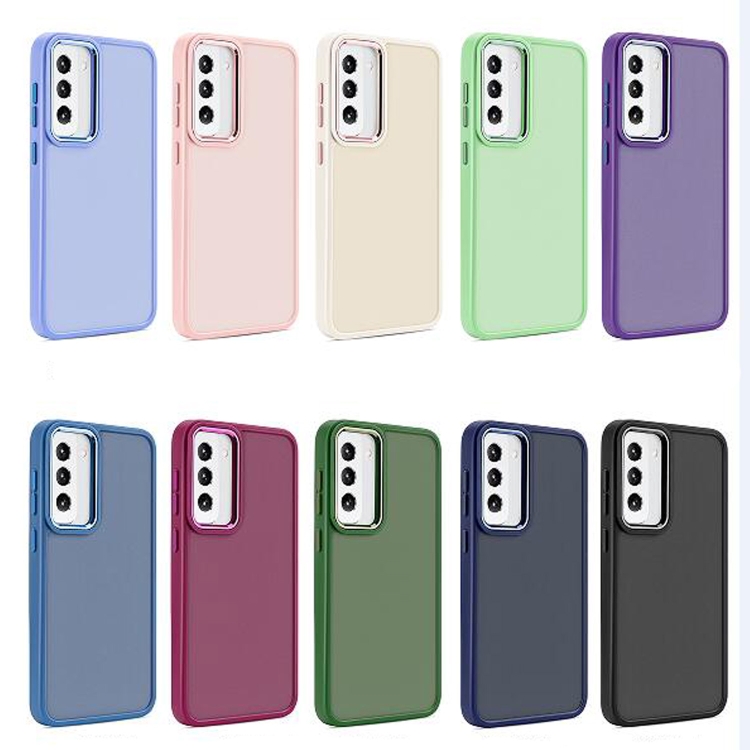 Shield Skin Feel PC Metal Lens Frame Phone Case For Samsung Galaxy S23 5G(Black) Shield Skin Feel PC Metal Lens Frame Phone Case For Samsung Galaxy S23 5G(Black)