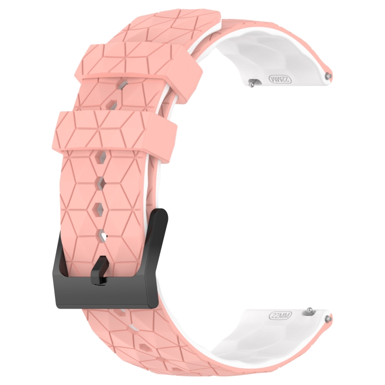 For Samsung Galaxy Watch 5 40mm 20mm Football Pattern Two-Color Silicone Watch  Band(Pink+White)