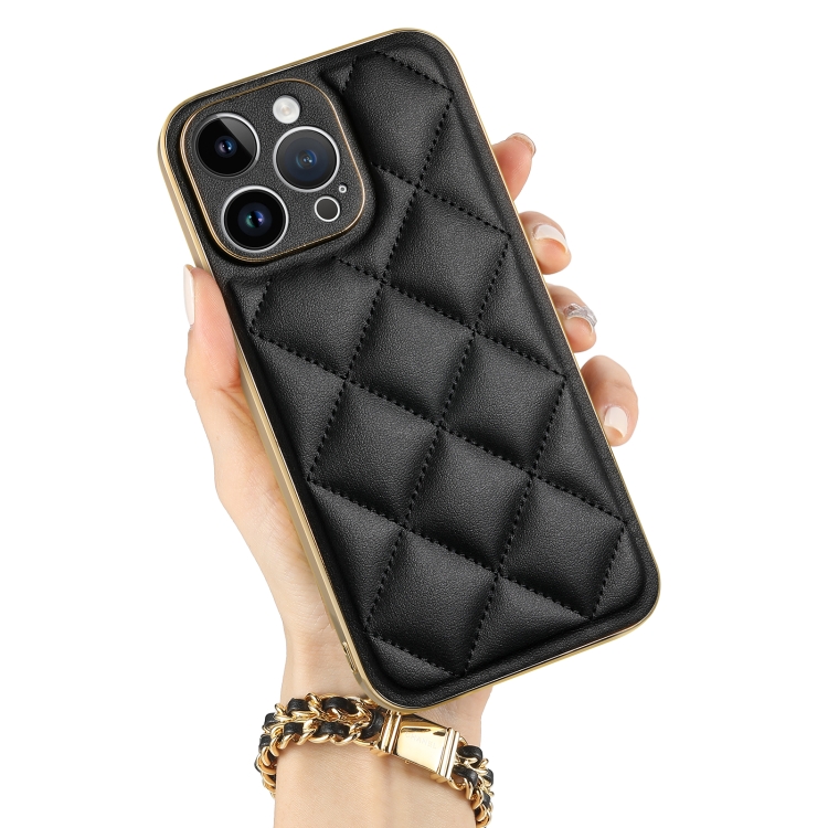 For iPhone 14 Pro Max Suteni Electroplated Big Diamond Grid