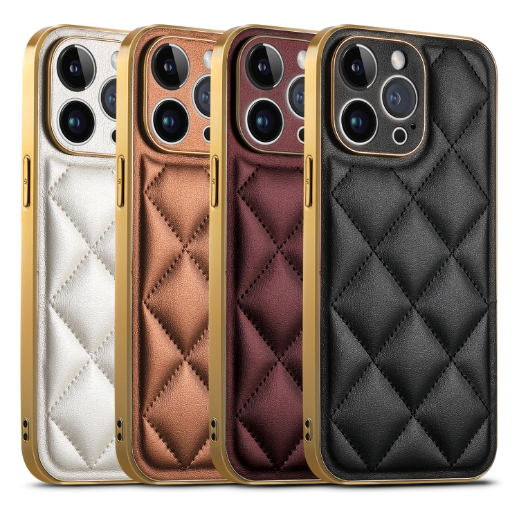 For iPhone 14 Pro Max Suteni Electroplated Big Diamond Grid