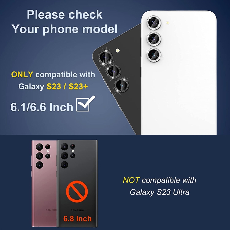 For Samsung Galaxy S23 5G / S23+ 5G ENKAY 9H Rear Camera Lens Glitter Aluminium Alloy Ring Tempered Glass Film(Pink) For Samsung Galaxy S23 5G / S23+ 5G ENKAY 9H Rear Camera Lens Glitter Aluminium Alloy Ring Tempered Glass Film(Pink)