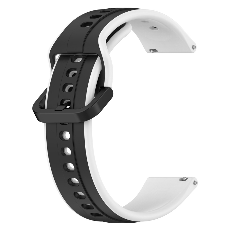 Per Amazfit GTS 20mm Convex Loop Cinturino in silicone bicolore (nero +  bianco)